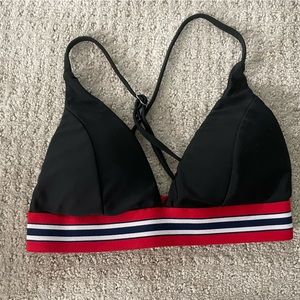 Black sporty swim top